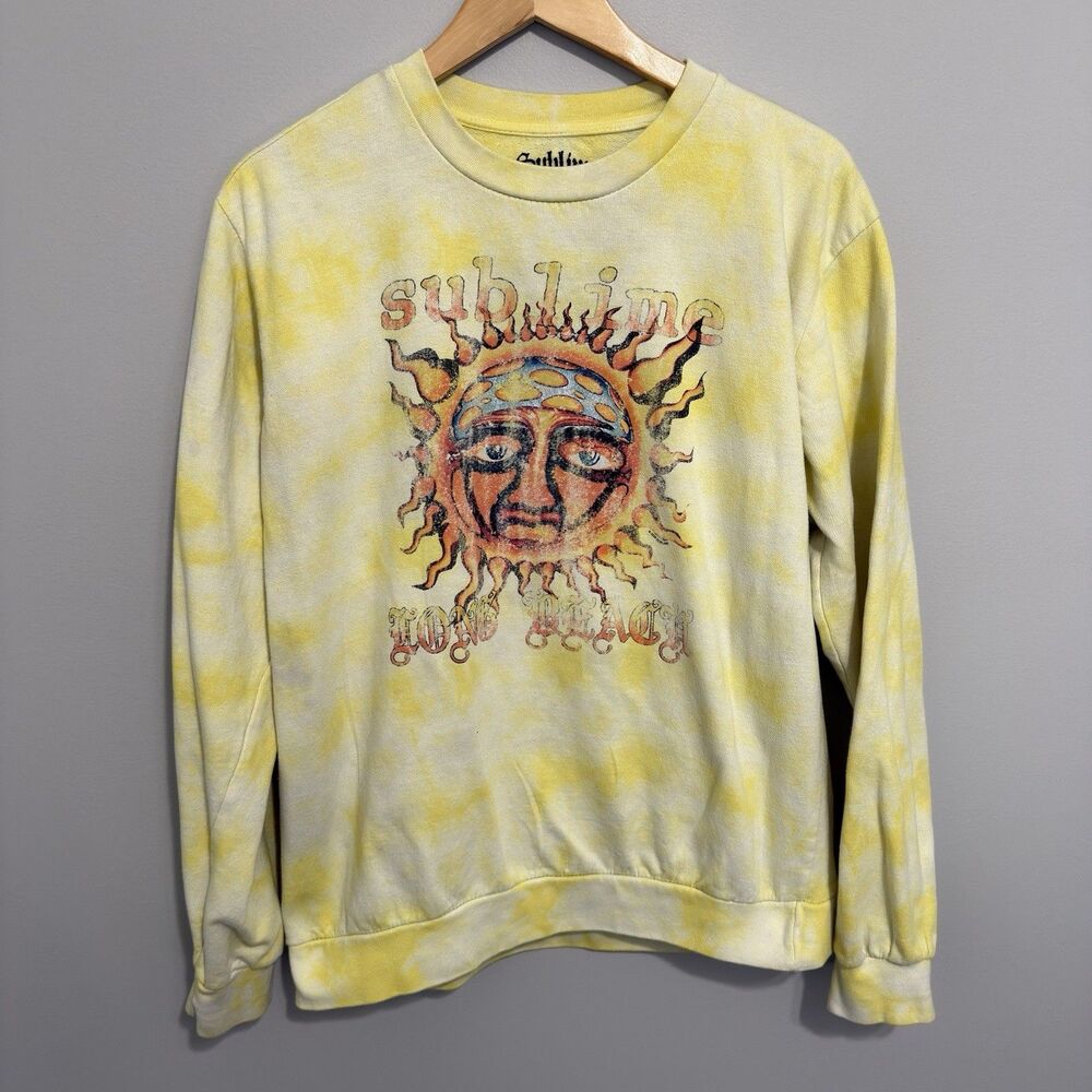 SUBLIME Sun Logo Crewneck Sweatshirt Sz Large Long Beach Vintage Style Ska